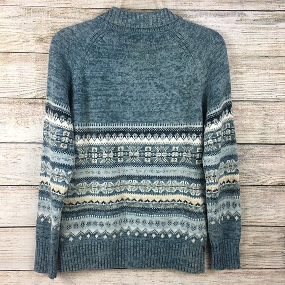 Classic Elements Fair Isle Cardigan Sweater Zip Up - Picture 7 of 11
